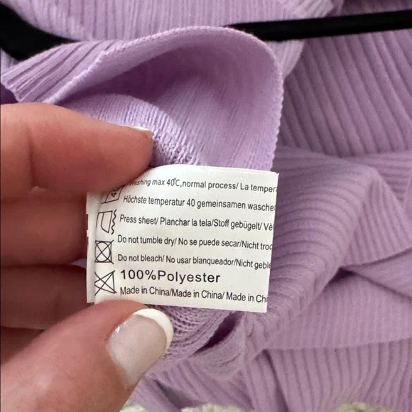 Lilac Ribbed Knit Lounge Set - Picture 6 of 7